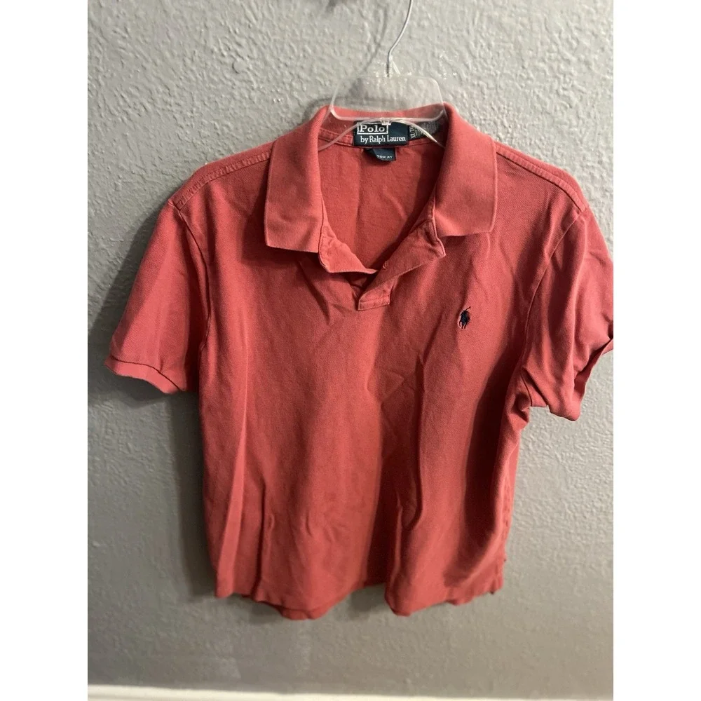 Polo Ralph Lauren Mens  Custom‎ Fit Polo Shirt Salmon Size XL Vintage